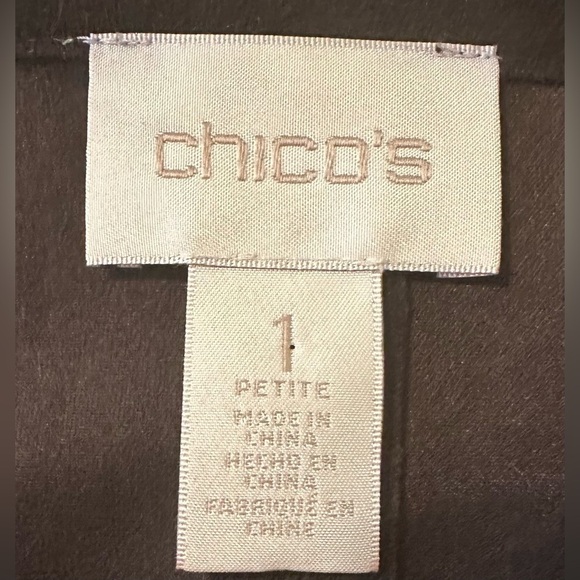 Chico’s Faux Suede Gold Zipper Detail Jacket Duster Dark Brown Size 1 - Picture 8 of 9